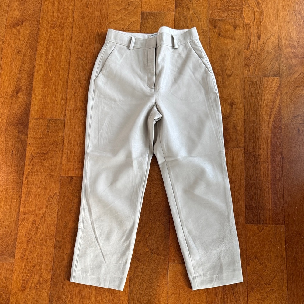 Babaton Cream faux Leather Pants
